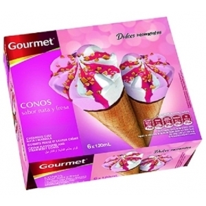 Cono helado nata-fresa Gourmet